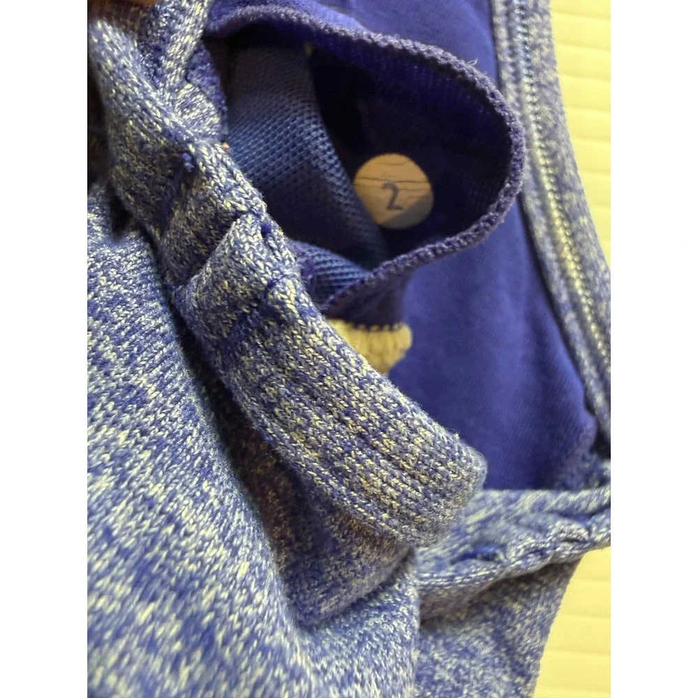 Lululemon Free To Be Bra Blue Space Dye Heathered Strappy Yoga Sports Bra Size 2